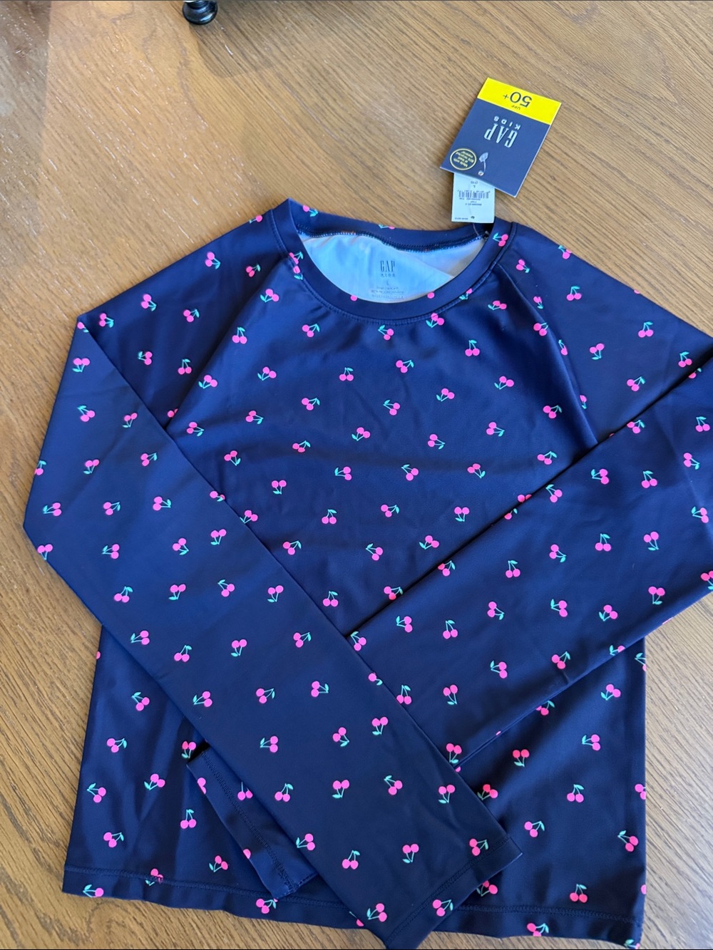 GAP Kids Navy Rash Guard with Pink Cherries